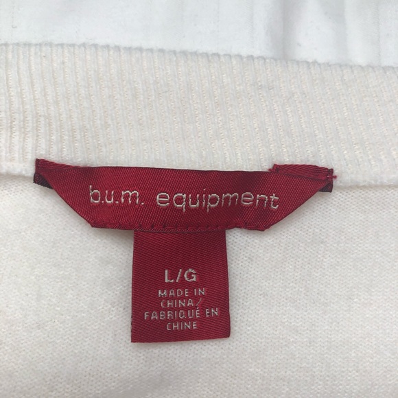 B.U.M Equipment White/Creme Sweater - Picture 3 of 4